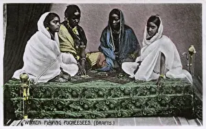 Four Indian women playing Pachisi, India
