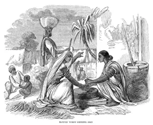 Indians Grinding Corn