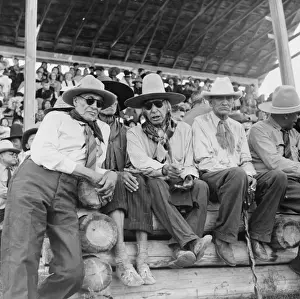 Crow Prints: Indians watching Crow fair at Crow Agency, Montana