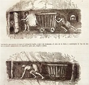Ilustraci Prints: Industrial Revolution (1849). Children working