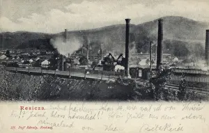 Romania Prints: Industrial view of Resicza (Resita), Romania