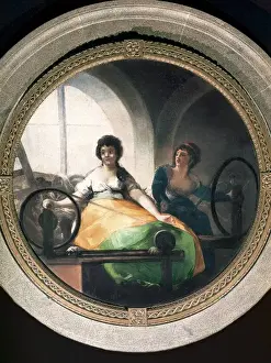 The Industry. Two women winding the wool into balls
