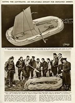 Spitfire Prints: Inflatable German dinghy by G. H. Davis