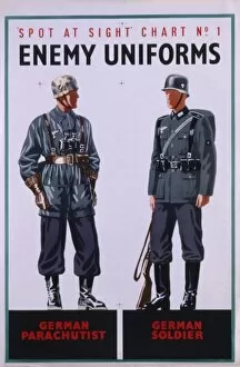 Information poster showing enemy uniforms