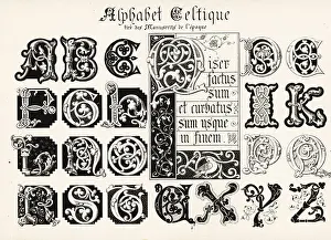Typography Prints: Initial letters from a Celtic alphabet taken from illuminated ma