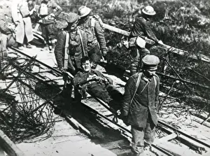 Wounded Prints: Injured American soldier at Boureville, France, WW1