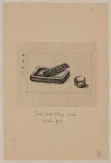 Ink, ink stone and water pot
