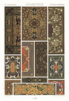 Racinet Prints: Inlaid bookbindings, 16th and 17th centuries