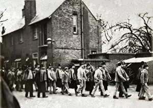 Inmates Collection: Inmates of Belmont Workhouse, Sutton, on their way to prison