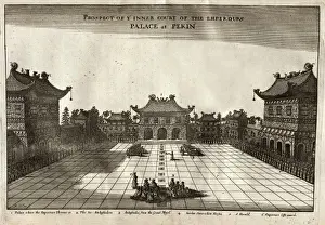 Emperors Prints: Inner court of the Imperial palace at Beijing