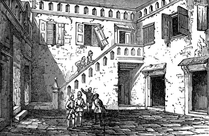Acing Gallery: Inner courtyard of King of Ashantis palace, 1874