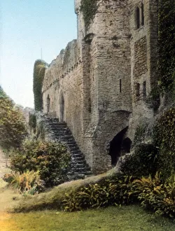 Inner courtyard of Manorbier Castle, near Tenby, Wales