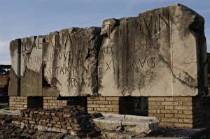 Images Dated 3rd April 2009: Inscription. Roman Forum. Rome. Italy