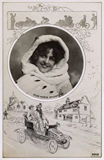 Images Dated 11th May 2018: Inset circular portrait photograph of Miss Marie Studholme