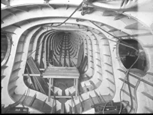Inside the Blackburn Iris fuselage during construction