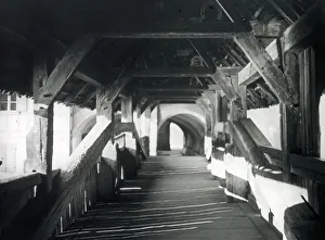 Lucerne Prints: Inside Chapel Bridge, Kapellbrucke, Lucerne, Switzerland