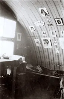 Corrugated Prints: Inside an RFC hut, Clairmarais, Northern France, WW1