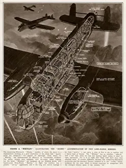 Spacious Prints: Inside a Whitley aeroplane by G. H. Davis