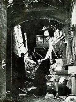 Inspecting Blitz bomb damage, Christie's Auctioneers, WW2