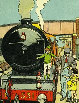 Inspecting a locomotive