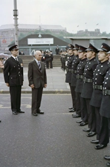 Images Dated 31st May 1977: Inspection of firefighters at LFB Headquarters, Lambeth
