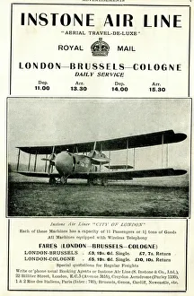 Images Dated 27th February 2020: Instone Air Line advert 1922, Croydon Aerodrome, Airport