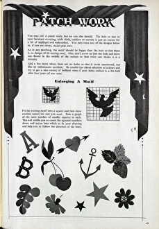 Thrift Collection: Instructions for creating decorative patches to repair holes in fabric, with ideas for motifs