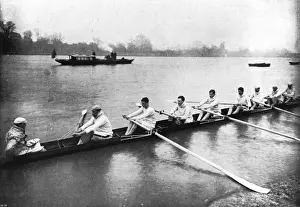 The Inter-varsity Boat-race: The crews at practice