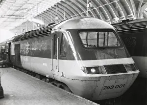 Penzance Prints: Intercity 125 high speed train, Paddington to Penzance, about to depart. Date: circa 1980s