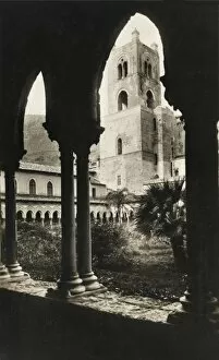 The interior of the Abbey Cloister, Monreale, Sicily