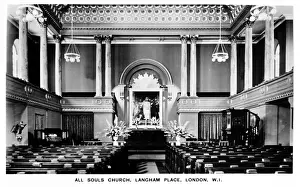 Nave Prints: Interior, All Souls Church, Langham Place, London W1