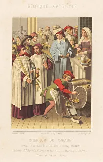 Interior of a bar or cabaret, Belgium, 15th century