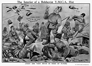 Aggressive Gallery: The Interior of a Bolshevist YMCA hut by Bruce Bairnsfather
