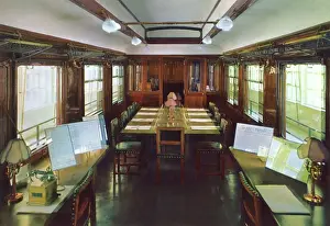 Signatures Prints: Interior of carriage where Armistice signed, France, WW1