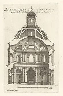 Blueprint Prints: Interior of the Chapelle Notre-Dame-des-Ardilliers, Saumur