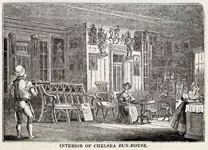Images Dated 2nd September 2020: Interior of the Chelsea Bun House in 1839, originator of the Chelsea bun