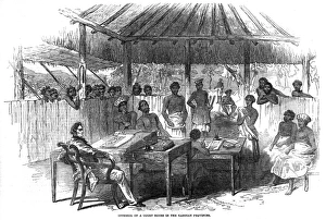 Images Dated 25th July 2016: The interior of a court house, Ceylon