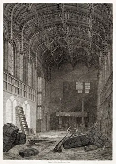 Crosby Collection: Interior of Crosby Hall, Bishopsgate. Date: 1804
