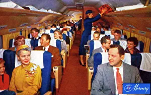 Interior of a DC-7 of American Airlines airliner