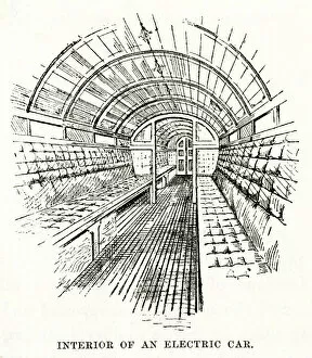 Seating Collection: Interior of electric underground train, City Line, London