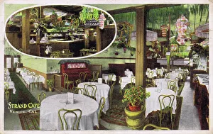 Pre 1920s Prints: The interior of the famous Strand Cafe on Venice Beach