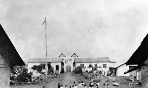 Cameroon Prints: Interior of Fort Dschang, Cameroon, Africa, WW1