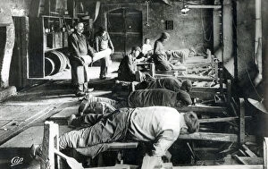 Images Dated 15th May 2019: Interior of French Cutlery Factory, Thiers - Knife Grinders
