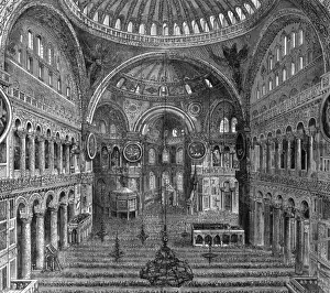Hagia Prints: Interior of Hagia Sophia, Constantinople (Istanbul)