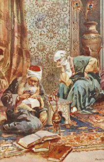 Constantinople Gallery: Interior of the Harem with a scribe