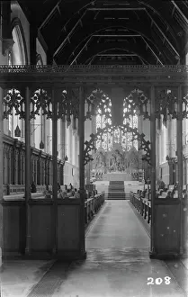 Woodwork Prints: Interior of a Historic Church