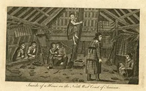 Settlers Prints: Interior, house on the NW coast of America