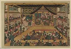 Theater Prints: The interior of a kabuki theater