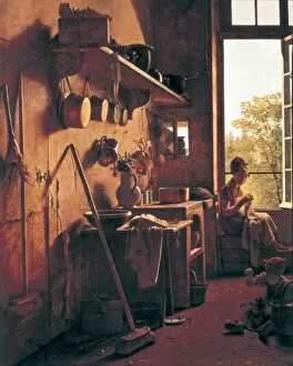 Images Dated 19th April 2012: Interior of a kitchen by Martin Drolling