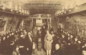Chat Gallery: The interior of Le Chat Noir, Montmartre, Paris, 1920s